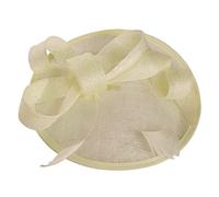 Cappello da sposa in rete da donna fascinator alla moda con nastri e cappello da baseball visiera abete calcio, Giallo, Taglia unica