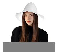 Cappello Da Stre-ga Di Halloween - Cappello Da Stre-ga A Tesa Larga Lavorato A Maglia Per Halloween | Copricapo Mago Punta Traspirante Accessori Per Cosplay Per Tutti I Giorni E Per Le Feste (Bianco)
