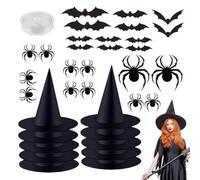 Cappello da strega accessori Cosplay Spider adesivi ornamento | con 50 m di stringa streghe cappelli decorazione di Halloween per ingresso cortile albero corridoio anteriore giardino