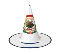Cappello da strega con bandiera del West Virginia, 3 pezzi, adatto per feste di Halloween, accessori per giochi teatrali