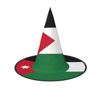 Cappello da strega con bandiera della Giordania, unisex, per feste, feste di Natale, carnevale e cosplay