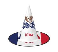 Cappello da strega con bandiera dello Stato dell'Iowa, cappello da strega, accessorio per costume da strega per Halloween, cosplay, feste e vacanze