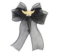 Cappello da strega con fiocco grande per Halloween, fermaglio per capelli a forma di cono per capelli a forma di stella, per cosplay in maschera e Halloween
