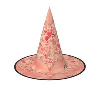Cappello da strega con fiori rossi a forma di cuore, 2 pezzi, adatto per feste di Halloween, accessori per giochi teatrali