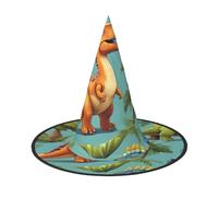 Cappello da strega con immagini di dinosauri, cappello da strega, cappello da strega, cappello da strega, cappello da strega, per adulti, da uomo, costume da mago, accessorio per feste cosplay, 1