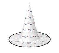 Cappello da strega con mappa della bandiera cubana, cappello da strega, cappello da strega, cappello da strega, cappello da strega, cappello da strega da donna, adulto, da uomo, costume da mago
