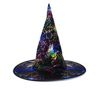 Cappello da strega con ragnatele colorate per adulti