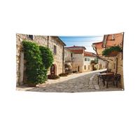 Cappello da strega con stampa italiana toscana, copertura completa, per festival, feste e feste in tessuto lavabile in lavatrice