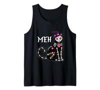 Cappello da Strega con Teschio di Zucchero, Divertente Gatto Nero Canotta