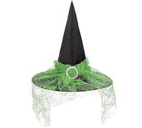 Cappello da strega con velo, per Halloween, cosplay | Cappello magico per Halloween, capodanno, spesso, rugoso, per adulti e bambini, decorazioni natalizie