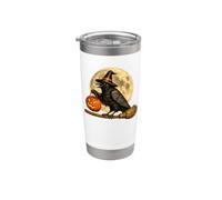 Cappello da strega Crow Raven Jack O Lantern Pumpkin Moon Broomstick Bicchiere termico in acciaio inox doppia parete