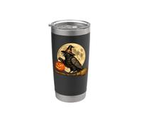 Cappello da strega Crow Raven Jack O Lantern Pumpkin Moon Broomstick Bicchiere termico in acciaio inox doppia parete