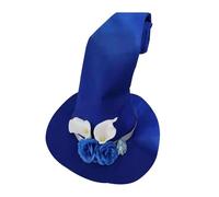 Cappello da strega da donna, a tesa larga, cappello a punta in feltro da mago con fiore per costume da strega, costume per Halloween, feste in maschera, cosplay