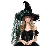 Cappello da strega da donna, costume Cosplay Halloween con tesa larga e | Accessorio per la testa Cosplay Costume per scena festa festa festa mascherata celebrazione carnevale