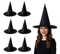 Cappello da strega da donna e da magia per bambini, 6 pezzi di accessori per streghe nere per Halloween, carnevale e feste in costume, ideale per cosplay e spettacoli teatrali