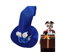 Cappello da strega di Halloween, cappello a punta a tesa larga, cappello a punta da mago, cappello da strega per costume di Halloween con fiore, cappello da strega a tesa larga per tutti i giorni