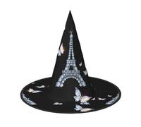 Cappello da strega di Halloween, con 6 stampe della Torre Eiffel, cappello pieghevole da guglia, adatto per Halloween, carnevale, feste in maschera, accessori per costumi da festa