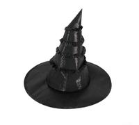 Cappello da strega di Halloween con tesa oversize e dettagli in pizzo, con filo per regolare la forma e lo stile