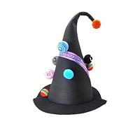 Cappello da strega di Halloween da mago per feste copricapo diavolo cosplay puntelli accessori decorativi per adulti bambini design moderno finto pianeta modello decorazione per donne uomini delicati