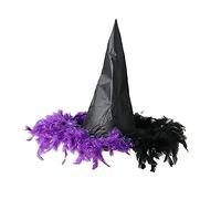 Cappello da strega di Halloween Frange Costume da donna Ragazza Dress Up Accessori Decorazioni per feste in maschera Cosplay Halloween Streghe Cappello Adulto Mago Cosplay Costume per le donne
