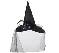 Cappello da strega di Halloween, moderno, luminoso, per feste in maschera, accessorio per costume cosplay per adulti, accessorio per costume da mago per adulti