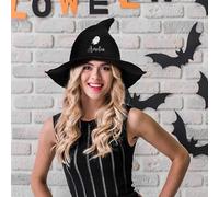 Cappello Da Strega Di Halloween Personalizzato Con Ricamo Nome,Cappelli Da Strega Personalizzati Per La Decorazione Del Costume Del Partito Di Halloween