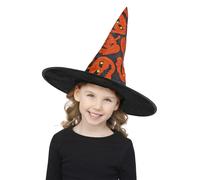 Cappello Da Strega Di Zucca Per Bambine Costume Di Halloween Accessorio Elegante