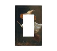 Cappello da strega fantasma che vola sulla scopa interruttore della luce piastra da parete copertura piastra frontale singolo Rocker 1 Gang Decorator Outlet Coperture per la casa cucina camera bagno