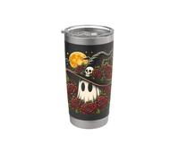 Cappello da strega fantasma rose gotico Halloween Art donne ragazze Bicchiere termico in acciaio inox doppia parete