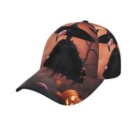 Cappello da strega fenicottero di Halloween Cappello da baseball con stampa Cappelli da baseball per donne Uomini Cappello da papà Cappello da donna carino Cappello da sole estivo Nero