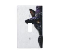 Cappello da strega gatto nero di Halloween che sbircia interruttore della luce copertura decorativa singola levetta 1 banda piastra da parete per cucina fattoria camera da letto bagno decorazione