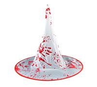 Cappello da strega illuminato a LED spaventoso cappello da mago sanguinante puntelli horror a batteria appeso ciondolo incandescente all'aperto giardino cortile albero decorazione Halloween cappello