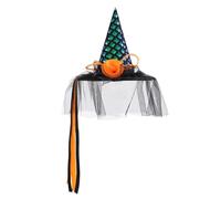 Cappello da strega incandescente con veli accessori per capelli eleganti per giochi di ruolo femminili cappelli da mago di Halloween decorazione del partito