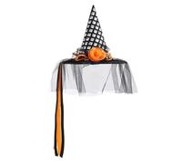 Cappello da strega incandescente con veli accessori per capelli eleganti per giochi di ruolo femminili cappelli da mago di Halloween decorazione del partito