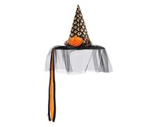 Cappello da strega incandescente con veli accessori per capelli eleganti per giochi di ruolo femminili cappelli da mago di Halloween decorazione del partito