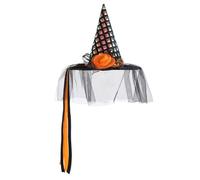 Cappello da strega incandescente con veli accessori per capelli eleganti per giochi di ruolo femminili cappelli da mago di Halloween decorazione del partito