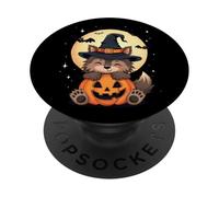 Cappello da strega lupo mannaro di Halloween zucca spettrale PopSockets PopGrip Adesivo