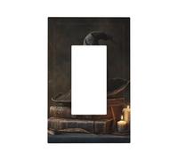 Cappello da strega sulla parte superiore dei libri Interruttore della luce Piastra da parete Copertura per piastra frontale Singolo Rocker 1 Gang Decoratore Outlet Coperture per la casa Cucina Camera