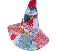 Cappello da strega trapuntato, cappello artigianale in stile folk, cappello da strega trapuntato fatto a mano Prairie Misfit, per cosplay e Halloween (E)