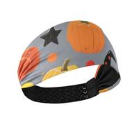 Cappello da strega zucca gialla di Halloween fasce per il sudore antiscivolo per le donne fasce elastiche larghe per capelli da donna per pallavolo atletica allenamenti sportivi uso quotidiano diadema