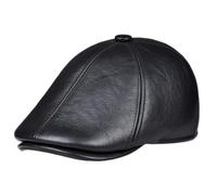 Cappello da Strillone da Uomo, Berretto, Guida, Caccia, Pesca | Cappello Gatsby in vera pelle, piatto, con paraorecchie pieghevoli, ideale per l'inverno