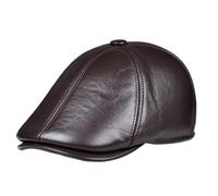 Cappello da Strillone da Uomo, Berretto, Guida, Caccia, Pesca | Cappello Gatsby in vera pelle, piatto, con paraorecchie pieghevoli, ideale per l'inverno