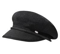 Cappello Da Strillone Estivo Da Donna, Traspirante E Morbido Berretto Elegante A Tesa Corta, Pieghevole, Ideale Per Il Sole Hat Casual Da Pittore O Da Tassista(B-black)