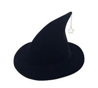 Cappello da su un grande bordo - classico copricapo gotico, cappello conico nero decorativo | Stella mistica, travestimento affascinante, essenziale per eventi a tema, carnevale o