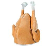 Cappello da tacchino in peluche per adulti, cappello luminoso per festa del Ringraziamento, cappello a becco lungo (A, taglia unica)