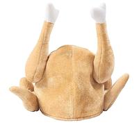 Cappello da tacchino in peluche per adulti, cappello luminoso per festa del Ringraziamento, cappello a becco lungo (B, taglia unica)