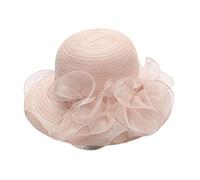 Cappello da tè in organza, bombette da donna, fascinator derby per cappello da sole, cappello da derby, carne in polvere, Taglia unica