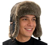 Cappello da Trapper - Termico Antivento Imbottito in Pelliccia, Cappello Bomber con Paraorecchie Caldi Per Il Freddo - Adatto Per Lo Sport Sci, Escursionismo, Lavoro Guida E Attività All'aperto In