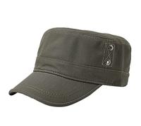 Cappello da uomo alla moda, casual, in cotone, con parte superiore piatta, cappello da trekking, cappello con visiera, Verde militare, Taglia unica