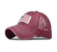 Cappello da uomo alla moda hip tinto da donna hop regolabile sole baseball cappello unisex cappello da baseball visiera clip per le donne, Rosso, Taglia unica